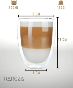Latte Macchiato Glazen - Dubbelwandige Koffieglazen - Theeglazen - Cappuccino Glazen- 2 Stuks - 300ML -Merkloos Winkel 1001x1200 6