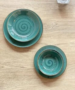 Serviesset 24-delig Van Porselein Voor 6 Personen | Diepe Soepborden, Platte Eetborden, Dessertborden En Schalen | Hoogwaardig Modern Vintage Tafelservies Combiservies | Turquoise -Merkloos Winkel 1010x1200 3