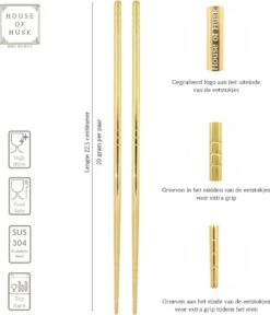 House Of Husk Chopsticks Set - Koreaanse Eetstokjes - Vaatwasserbestendig - RVS - 5 Paar - Goud 11 House Of Husk Chopsticks Set - Koreaanse Eetstokjes - Vaatwasserbestendig - RVS - 5 Paar - Goud -Merkloos Winkel 1030x1200