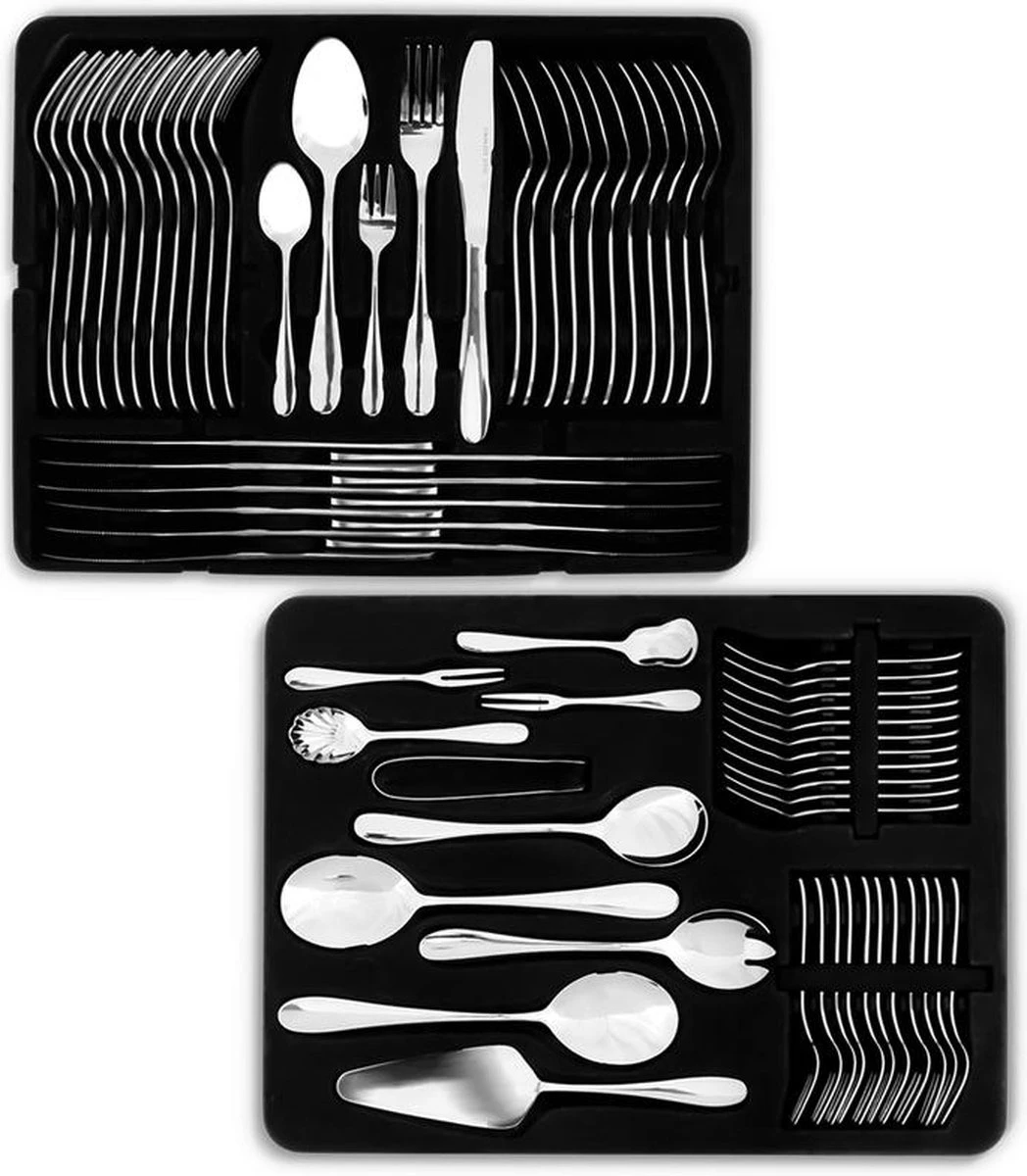 Bestekset 12 Persoons - 72-delig - Vaatwasserbestendig - Edelstaal - Roestvrijstaal 5 Bestekset 12 Persoons - 72-delig - Vaatwasserbestendig - Edelstaal - Roestvrijstaal - Afbeelding 3