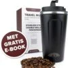 Nimma® Thermosbeker - 510 Ml - Koffiemok / Koffiebeker To Go - Travel Mug - Voor In De Auto - Rvs - Incl. E-Kookboek - Zwart -Merkloos Winkel 1072x1200 2