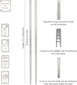 House Of Husk Chopsticks Set - Koreaanse Eetstokjes - Vaatwasserbestendig - RVS - 5 Paar - Zilver -Merkloos Winkel 1095x1200 2