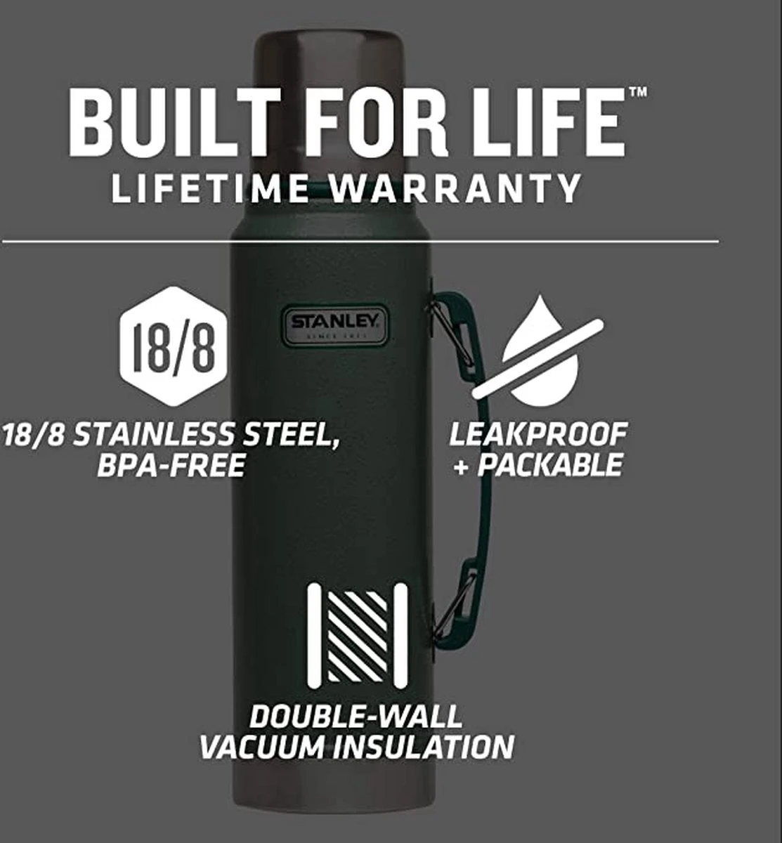 Stanley The Big Grip Beer Stein 0,7L - Beker - Hammertone Green 5 Stanley The Big Grip Beer Stein 0,7L - Beker - Hammertone Green - Afbeelding 3