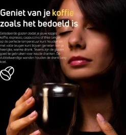 Dubbelwandige Theeglazen Koffieglazen - Cappuccino Glazen - Warme En Koude Dranken Mokken Dubbelwandig - 250 ML - Set Van 2 - VDN -Merkloos Winkel 1120x1200 3