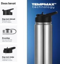 Thermo Master MasterBottle Drinkfles Met 3 Doppen - 650 Ml - Staal 7 Thermo Master MasterBottle Drinkfles Met 3 Doppen - 650 Ml - Staal -Merkloos Winkel 1124x1200 2