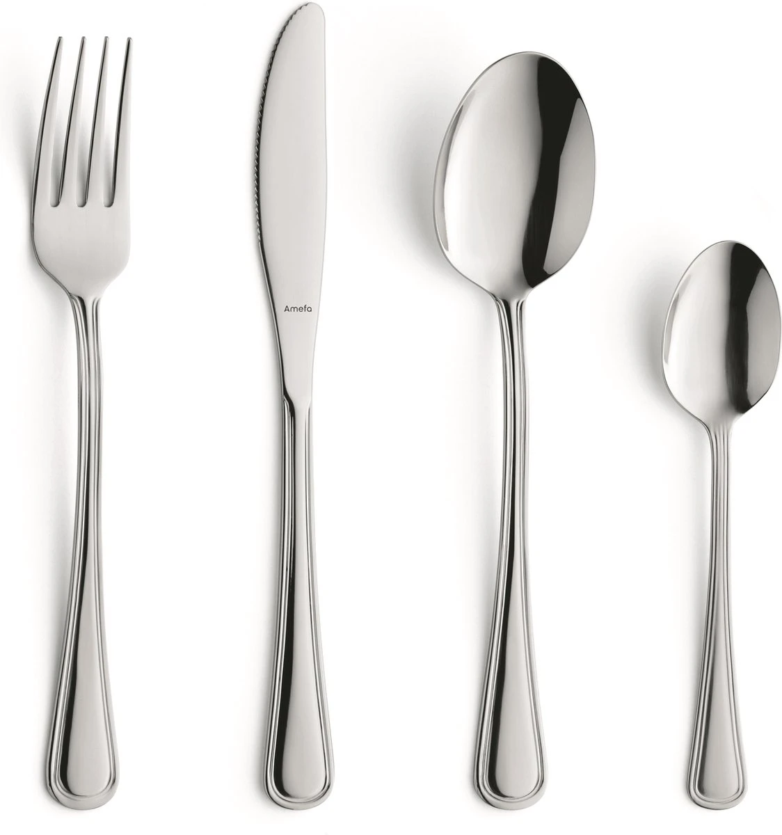 Amefa Bologna Bestekset - 24 Delig - 6 Persoons - Zilver - 3 Amefa Bologna Bestekset - 24 Delig - 6 Persoons - Zilver -