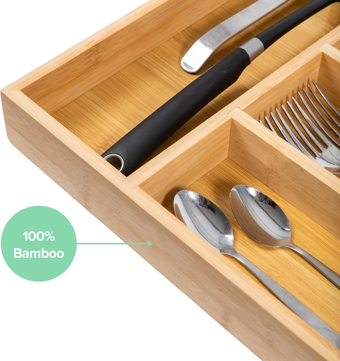 Bamboe Bestekbak Van Coninx 41x47cm | Besteklade | Bestekhouder | Opbergbak | Duurzaam | Voor Laden Van 47cm Diep 4 Bamboe Bestekbak Van Coninx 41x47cm | Besteklade | Bestekhouder | Opbergbak | Duurzaam | Voor Laden Van 47cm Diep - Afbeelding 2
