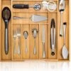 ACAZA Uitschuifbare Bestekbak In Bamboe Hout, Besteklade Met 7 Tot 9 Vakken, Ladeverdeler, Opbergbak, Bestekcassette, Verstelbaar -Merkloos Winkel 1135x1200 2