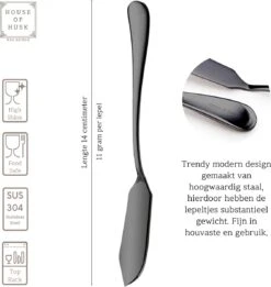 House Of Husk Botermesjes Set - Zwart - RVS - Botermes - Smeermessen - Tapas Mesjes - 6 Stuks -Merkloos Winkel 1135x1200