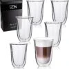 VDN Dubbelwandige Koffieglazen Theeglazen - 300 ML Mokken - Set Van 6 Handgeblazen Cappuccino Latte Macchiato Glazen Dubbelwandig -Merkloos Winkel 1140x1200 3