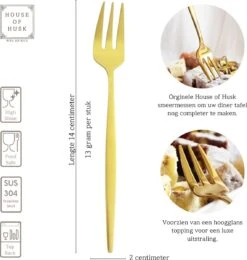 House Of Husk® Gouden Gebaksvorkjes - Dessertvorken - Taartvorkjes - Cocktailvorken - Klein Vorkjes - 12 Stuks - RVS - 14cm -Merkloos Winkel 1142x1200 4