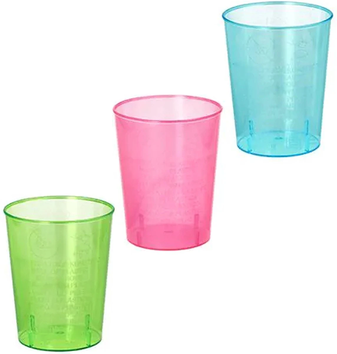 BORRELGLAASJES PS 4cl Roze, Groen En Blauw. (120 STUKS) 3 KLEUREN 3 BORRELGLAASJES PS 4cl Roze, Groen En Blauw. (120 STUKS) 3 KLEUREN