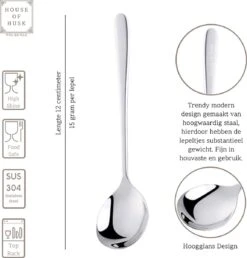 House Of Husk® Koffielepel Set - Theelepel - Koffielepeltjes - Espresso Lepeltjes - RVS - 12cm - 12 Stuks - Zilver -Merkloos Winkel 1150x1200 2