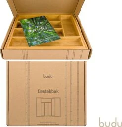 Budu Uitschuifbare Bamboe Bestekbak #33,5 (33,5 Cm Diep) - Bestekcassette Hout - Besteklade - 33,5 X 28 - 45 Cm - 5/7 Vakken -Merkloos Winkel 1155x1200 2