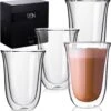 VDN Dubbelwandige Koffieglazen Theeglazen - 300 ML Mokken - Set Van 4 Handgeblazen Cappuccino Latte Macchiato Glazen Dubbelwandig -Merkloos Winkel 1166x1200 2