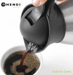 Hendi Thermoskan 2 Liter - Isoleerkan Met Drukknop - Zwart - Ø14,5x(H)26cm -Merkloos Winkel 1174x1200