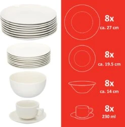 Alpina Tafelservies - Serviesset 40-delig - 8 Persoons - Vaatwasserbestendig - Geschikt Voor Magnetron - Wit -Merkloos Winkel 1175x1200 2