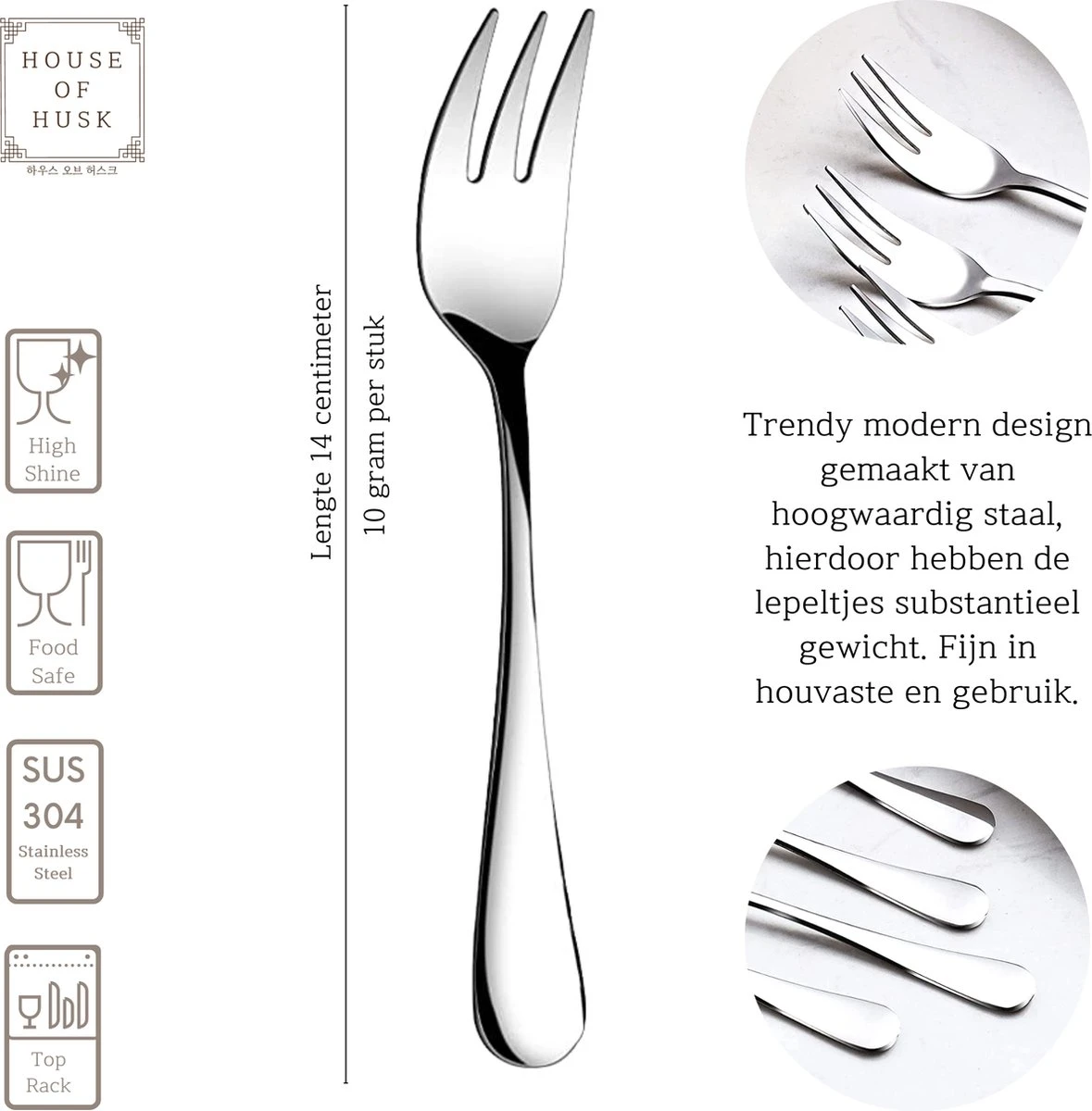 House Of Husk® Gebaksvorkjes - Dessertvorken - Taartvorkjes - Cocktailvorken - Klein Vorkjes - 12 Stuks - RVS - Zilver 4 House Of Husk® Gebaksvorkjes - Dessertvorken - Taartvorkjes - Cocktailvorken - Klein Vorkjes - 12 Stuks - RVS - Zilver - Afbeelding 2