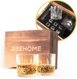 2BEHOME® Whiskey Set Met 2 Whiskey Glazen En 6 Whiskey Stones - Whiskeyglazen - Whisky - Cadeau Voor Man/vrouw -Merkloos Winkel 1180x1200 2