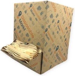 750 Stuks Houten Vork In Dispenser Box - Houten Bestek - Vorken - Bio Vorken - Hout In Dispenserdoos - Dispenser Doos Bestek - Karton Dispenser - Papier Dispenser Box Met Bestek - Cutlery - Biologisch Afbreekbaar - Milieuvriendelijk - FSC - Wegwerp -Merkloos Winkel 1185x1200 4