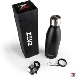 ZEUZ® Premium RVS Thermosfles & Drinkfles - Isoleerfles – Waterfles Met Rietje - BPA Vrij – 500 Ml - Mat Zwart 13 ZEUZ® Premium RVS Thermosfles & Drinkfles - Isoleerfles – Waterfles Met Rietje - BPA Vrij – 500 Ml - Mat Zwart -Merkloos Winkel 1190x1200 5