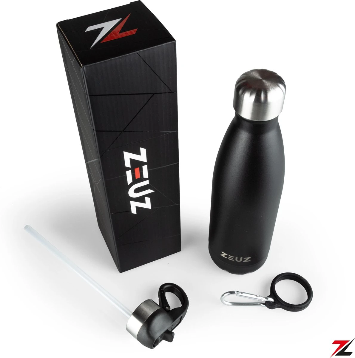 ZEUZ® Premium RVS Thermosfles & Drinkfles - Isoleerfles – Waterfles Met Rietje - BPA Vrij – 500 Ml - Mat Zwart 6 ZEUZ® Premium RVS Thermosfles & Drinkfles - Isoleerfles – Waterfles Met Rietje - BPA Vrij – 500 Ml - Mat Zwart - Afbeelding 4