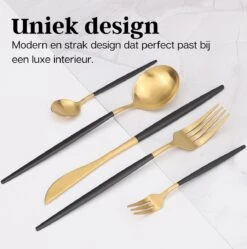 LuZana - Bestek Set Goud - 30-delig - Bestekset 6 Persoons - Goud/zwart - Bestek - Borden - Bestekset Zwart -Merkloos Winkel 1192x1200 2