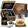 Whisiskey Luxe Whiskey Set - Incl. Whiskey Glas, 4 Whiskey Stones, Onderzetter, Ijstang, Fluwelen Opbergzak, Opbergbox - Whisky Geschenkdoos - Accessoires - Herbruikbare IJsblokjes - Cadeau Voor Man & Vrouw -Merkloos Winkel 1195x1200 9