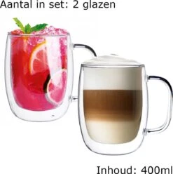 Luxe Latte Macchiato Glazen Met Oor - Dubbelwandige Koffieglazen - Cappuccino Glazen - 400 ML - 2x -Merkloos Winkel 1197x1200 1