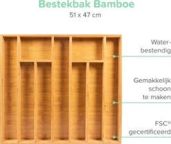 Grote Bestekbak Bamboe 51x47cm | Besteklade Van Coninx | Bestekhouder | Opbergbak | Duurzaam | Voor Laden Van 47cm Diep -Merkloos Winkel 1200x1017