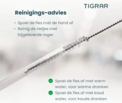 Tigrar - Waterfles - Drinkfles - Thermosfles 1 Liter Dubbelwandig - RVS - (Staal) Blauw - Incl. Extra Dop 3 Rietjes En Reiniger -Merkloos Winkel 1200x1022 1