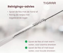 Tigrar - Waterfles Met Rietje - Drinkfles 1 Liter - Thermosfles - RVS - Rood - Incl. Extra Dop, 3 Rietjes En Reiniger -Merkloos Winkel 1200x1022 3