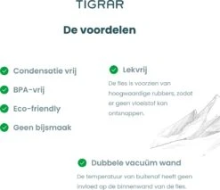 Tigrar - Waterfles - Drinkfles - Thermosfles 1 Liter Dubbelwandig - RVS - (Staal) Blauw - Incl. Extra Dop 3 Rietjes En Reiniger -Merkloos Winkel 1200x1035 1
