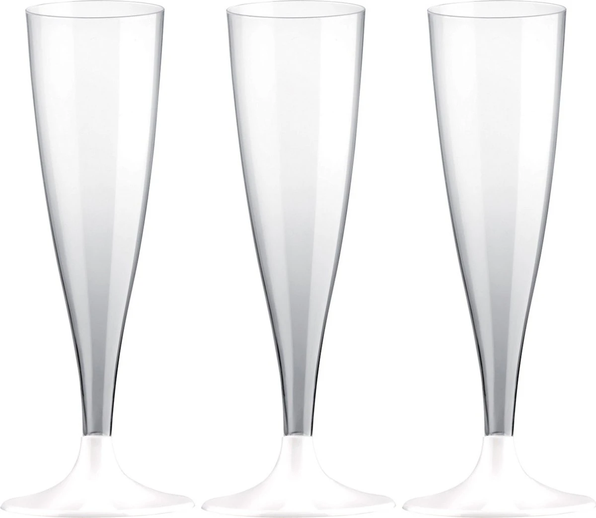 Santex Champagneglazen Kunststof 140 Ml Met Witte Voet - Set 50x Stuks 3 Santex Champagneglazen Kunststof 140 Ml Met Witte Voet - Set 50x Stuks