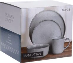 Excellent Serviesset - Servies - 16 Stuks - Aardewerk - Grijs -Merkloos Winkel 1200x1044 4