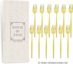 House Of Husk® Gouden Gebaksvorkjes - Dessertvorken - Taartvorkjes - Cocktailvorken - Klein Vorkjes - 12 Stuks - RVS - 14cm -Merkloos Winkel 1200x1049 2