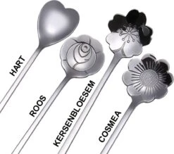 Fako Bijoux® - 4 Lange Lepels Bloem Motief - Latte Macchiato - Longdrink - Cocktail - Dessert - IJs - Koffie - Goud - 4 Stuks - Bewaarzakje -Merkloos Winkel 1200x1063 1