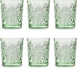 Libbey Drinkglas Hobstar Ebony Green – 355 Ml/ 35,5 Cl - 6 Stuks - Vintage Design - Vaatwasserbestendig - Hoge Kwaliteit