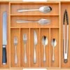 Merkloos Decopatent® Uitschuifbaar Bestekbak - Besteklade - 7 Vaks -> Uitschuifbaar Naar 9 Vakken - Bestekbakken Organizer - Bamboe - Hout -Merkloos Winkel 1200x1072