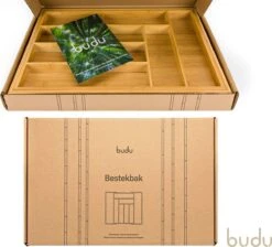 Budu Uitschuifbare Bamboe Bestekbak #50 (50 Cm Diep) - Bestekcassette Hout - Besteklade - 50 X 34,1 - 56 Cm - 6/8 Vakken -Merkloos Winkel 1200x1087 1
