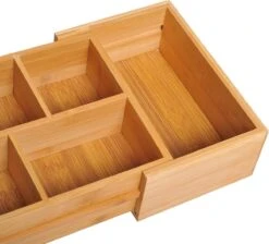 Verstelbare Lade Organizer - Voor Bestek/Keuken/Bureau/Make-Up/Accessoires – Uitschuifbare Lade Inzet Verdeler - Opbergbak Doos - Verstelbaar In 5 Of 7 Compartimenten - Duurzaam Bamboe Hout -Merkloos Winkel 1200x1087 2