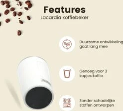 LaCardia Koffiebeker To Go Premium Wit – Thermosbeker – Theebeker – 380ML – Herbruikbaar -Merkloos Winkel 1200x1088 7