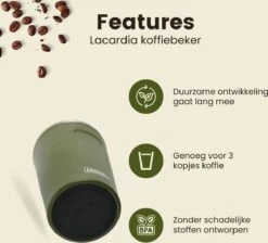 LaCardia Koffiebeker To Go Premium Groen – Thermosbeker – Theebeker – 380ML – Herbruikbaar -Merkloos Winkel 1200x1090 5