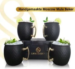 Moscow Mule Bekers Premium – Cocktail Glazen - Cocktail Set – Koperen Beker Set 4x Zwart - Luxe Giftset Cadeau -Merkloos Winkel 1200x1091 3
