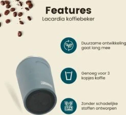 LaCardia Koffiebeker To Go Premium Blauw – Thermosbeker – Theebeker – 380ML – Herbruikbaar -Merkloos Winkel 1200x1095 3