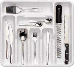 Kunststof Bestekbak/bestekhouder 7-vaks Wit 42 X 39 Cm - Keukenlade/besteklade Inzetbakken -Merkloos Winkel 1200x1098 2