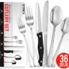 Strex Bestekset 6 Persoons - Zilver - 36-delig - Roestvrij Staal - Lepels, Messen, Vorken En Steakmessen - Hoogwaardige Kwaliteit -Merkloos Winkel 1200x1101 1