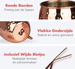 KitchenBrothers Moscow Mule Bekers - Met Rietjes - 4 Stuks - Verkoperd - 500ML -Merkloos Winkel 1200x1105 1