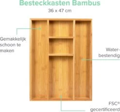 Coninx Bestekbak Bamboe 36CM Breed - Besteklade - Opbergbak - Duurzaam - Voor Laden Vanaf 47cm Diep -Merkloos Winkel 1200x1118 4