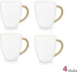 Vtwonen Serviesset - Wit-Goud - Porselein - 24-delig -Merkloos Winkel 1200x1121 11